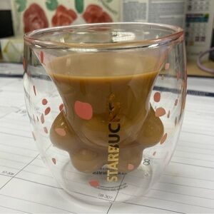 Limited Edition Starbucks Sakura Cat Paw Double-Walled Glass Cup